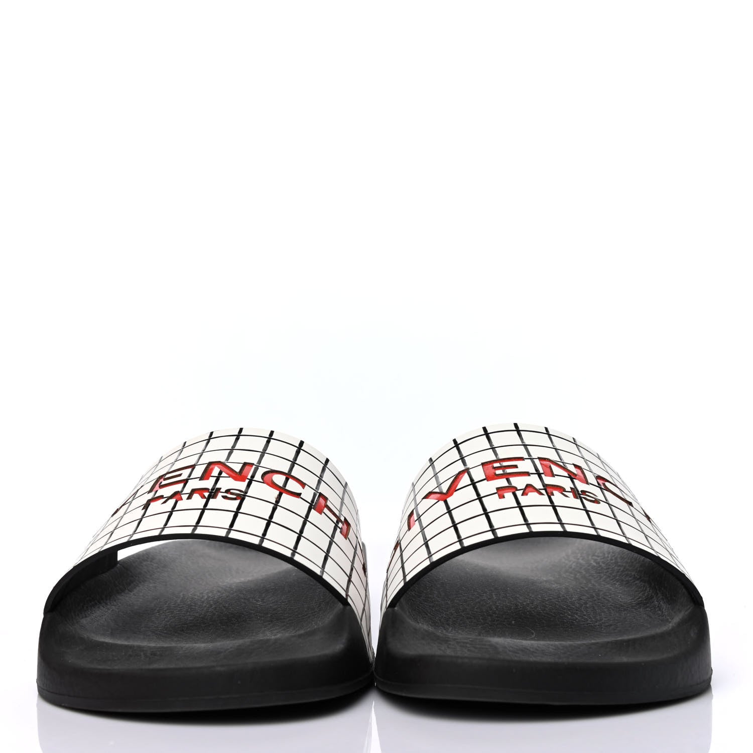 Givenchy Rubber Checkered Logo Pool Slide Sandals 38 Black 2 of 4