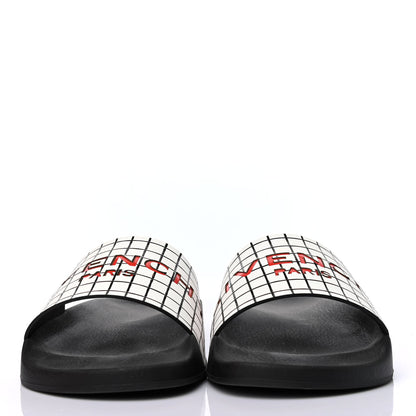 Givenchy Rubber Checkered Logo Pool Slide Sandals 38 Black 2 of 4