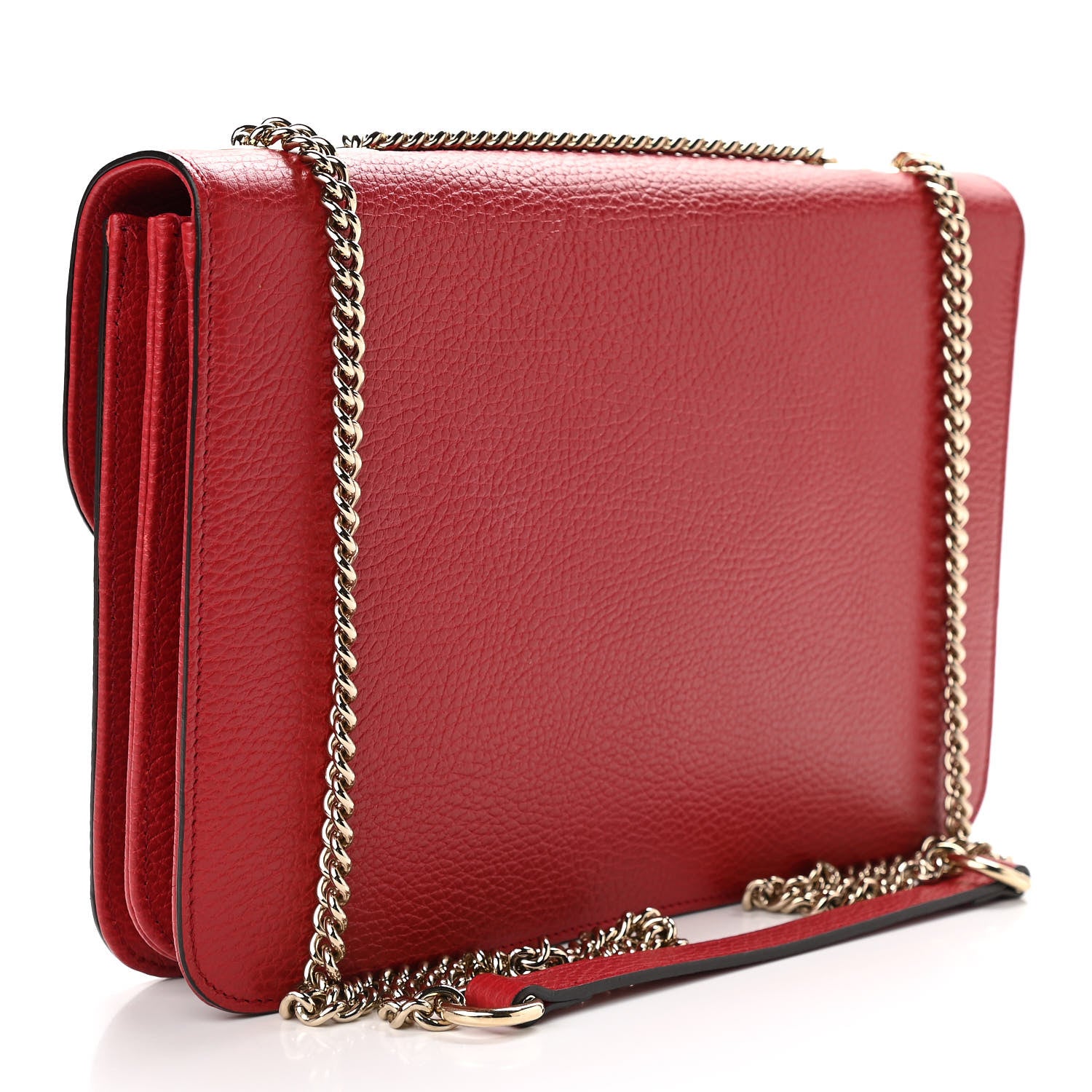 Gucci Dollar Calfskin Interlocking G Shoulder Bag Red 3 of 11