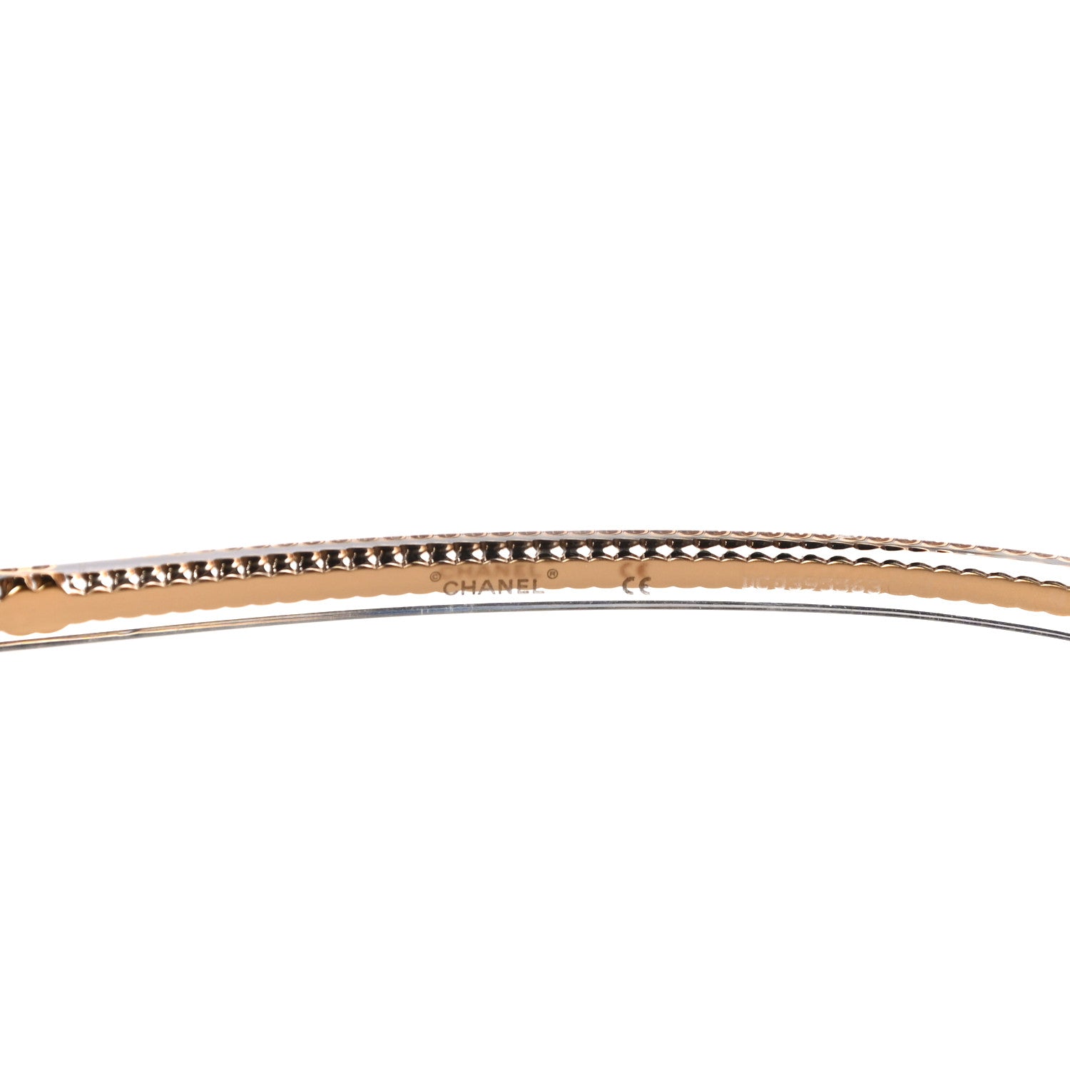 Chanel Rimless Shield Chain Sunglasses 71262 Gold 5 of 8
