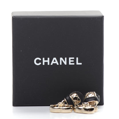 Chanel Lambskin CC Turnlock Drop Earrings Gold Black 5 of 5