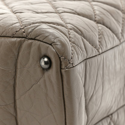Chanel Aged Calfskin Tweed Large Quilted Portobello Tote Grey 15 of 16