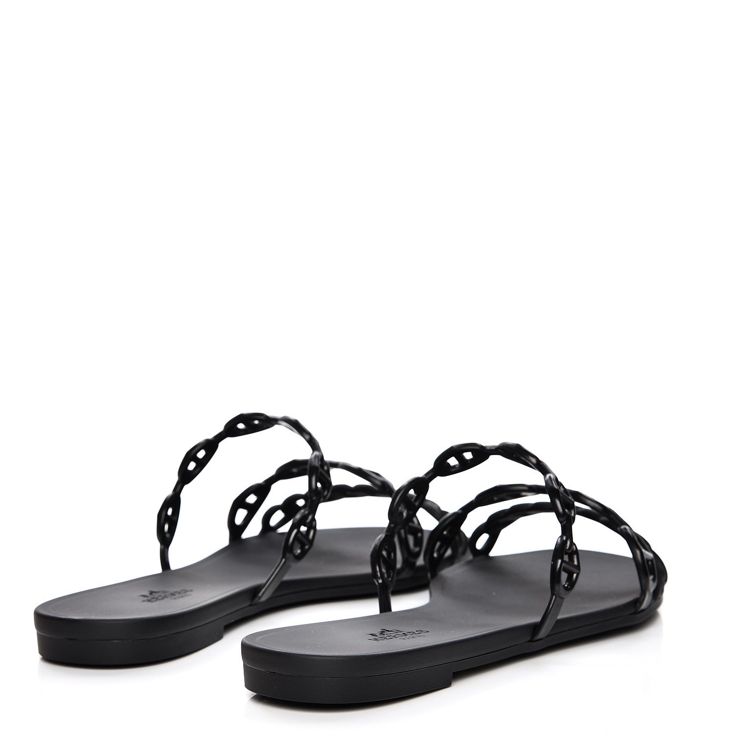 Hermes Rubber Chaine d'Ancre Rivage Sandals 37 Black 4 of 8
