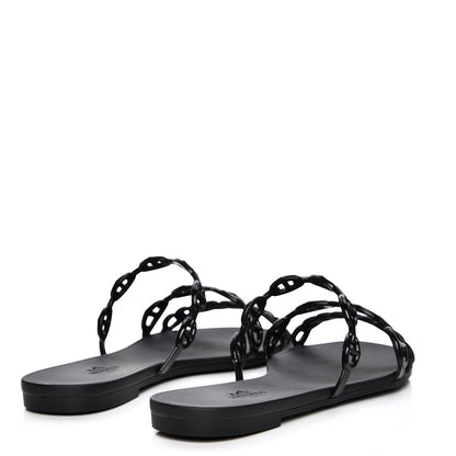Hermes Rubber Chaine d'Ancre Rivage Sandals 37 Black 4 of 8