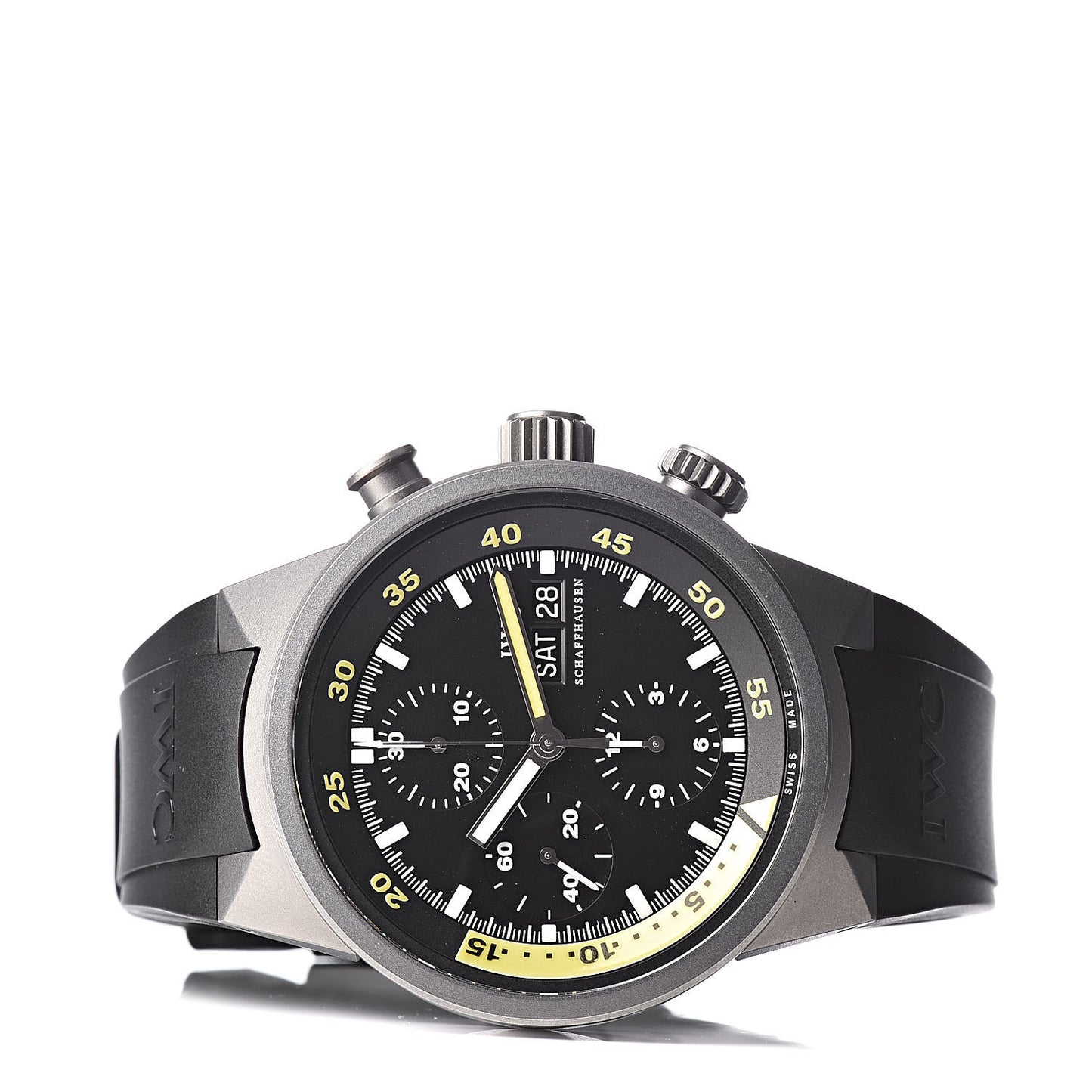 Titanium Rubber 42mm Aquatimer Chronograph Automatic Watch Black IW371918