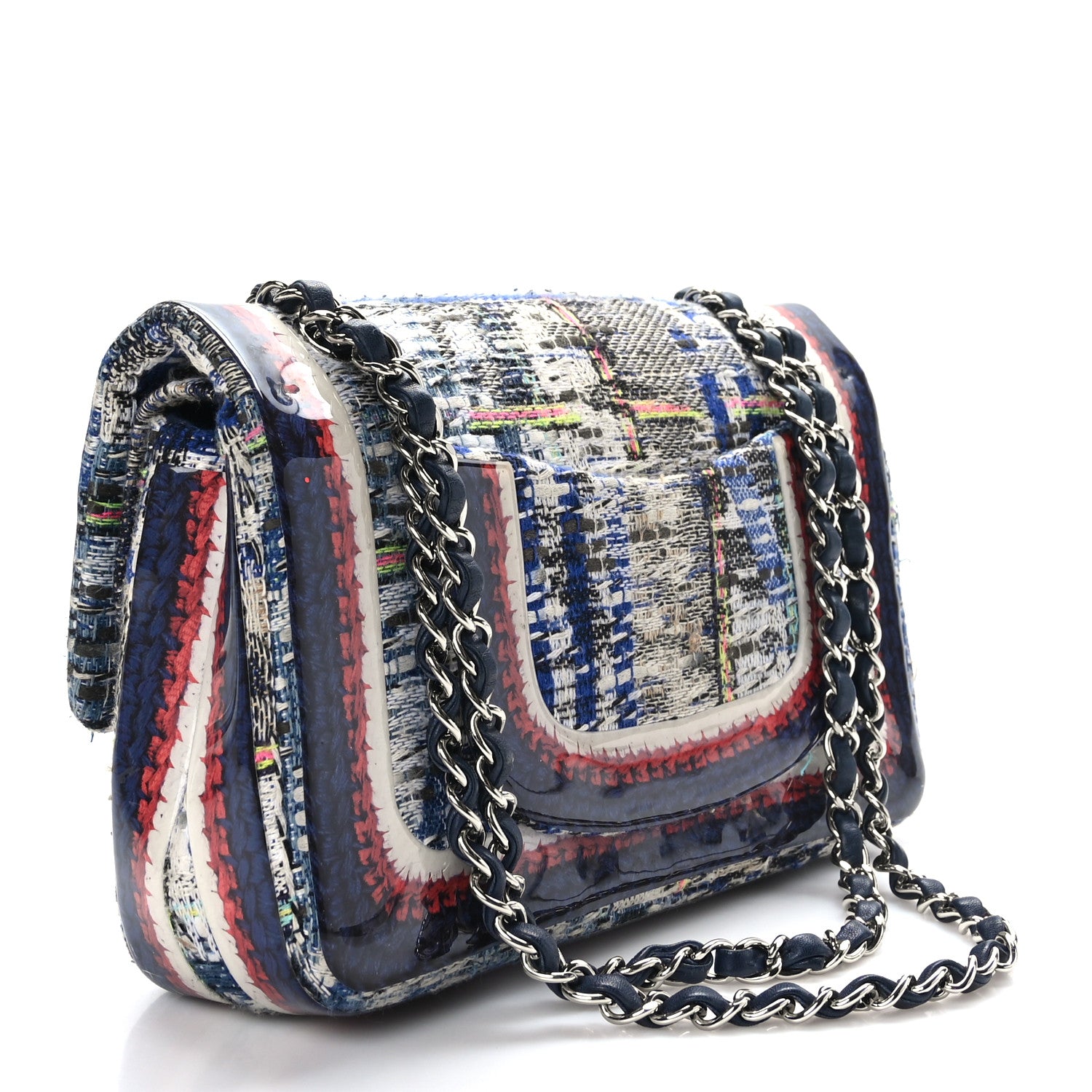 Chanel Tweed Silicone Embroidered Medium Double Flap Multicolor 3 of 10