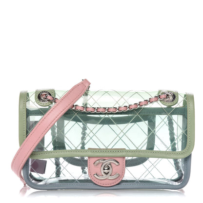 Chanel Lambskin PVC Quilted Mini Coco Splash Flap Blue Green 1 of 11