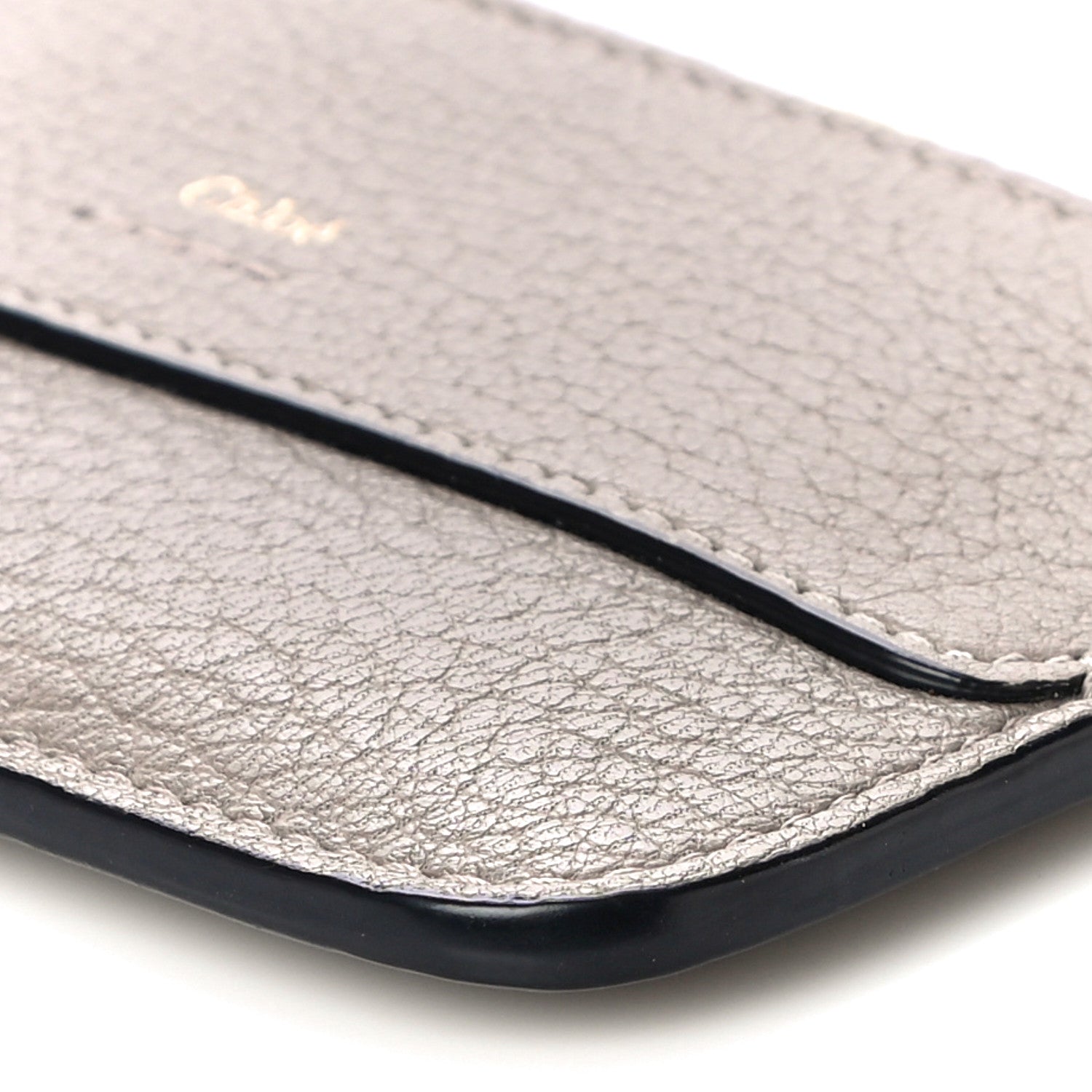 Chloe Grained Calfskin Drew Card Holder Motty Grey 8 of 10