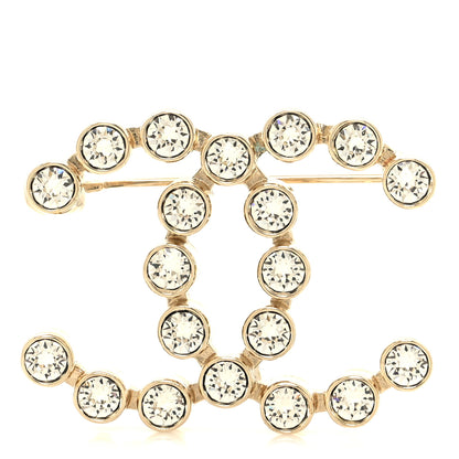 Chanel Metal Crystal CC Brooch Gold 1 of 3
