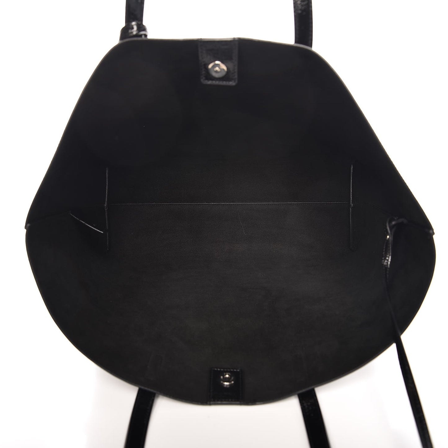 Patent Calfskin Large Shopping Tote Black