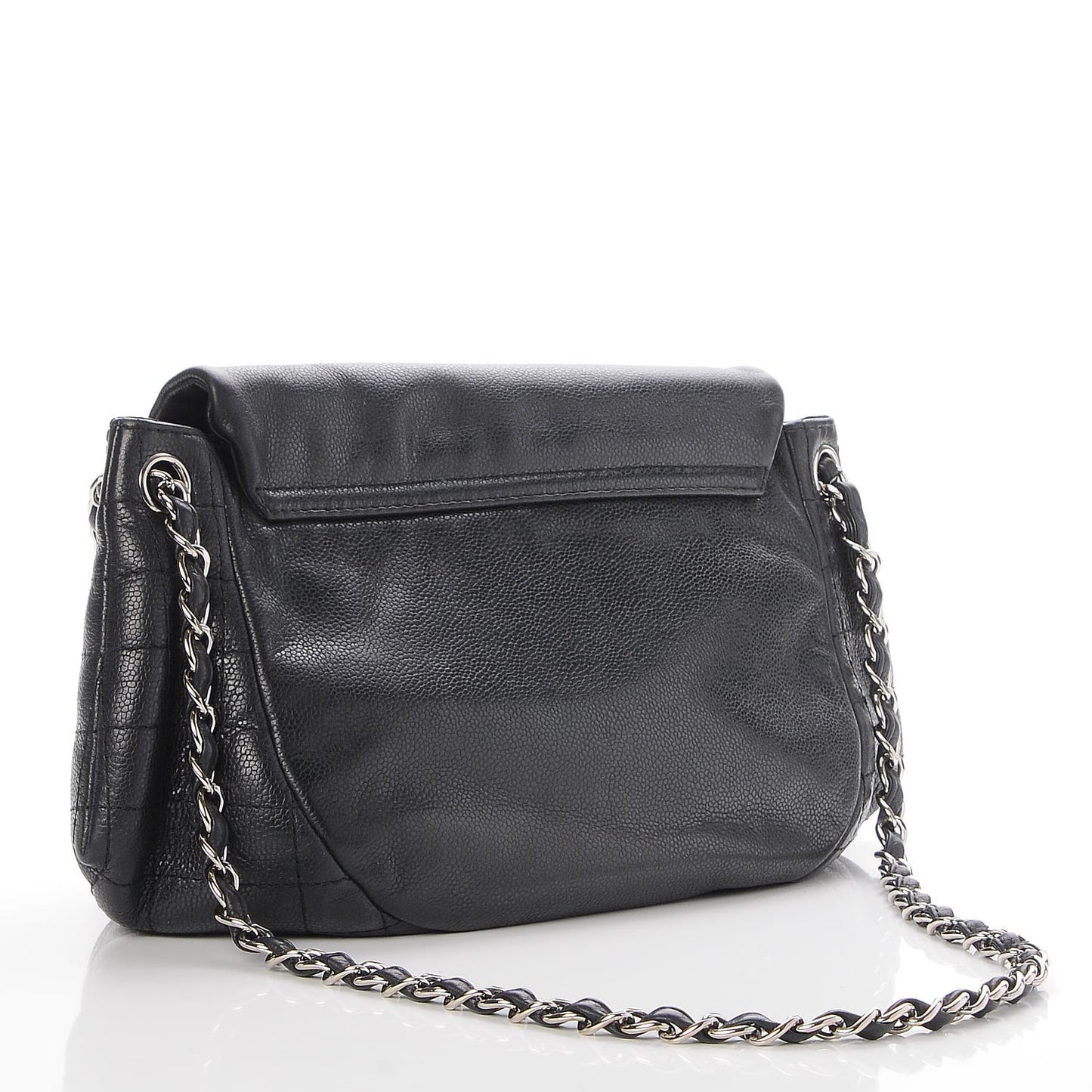 Caviar Half Moon Large Flap Black