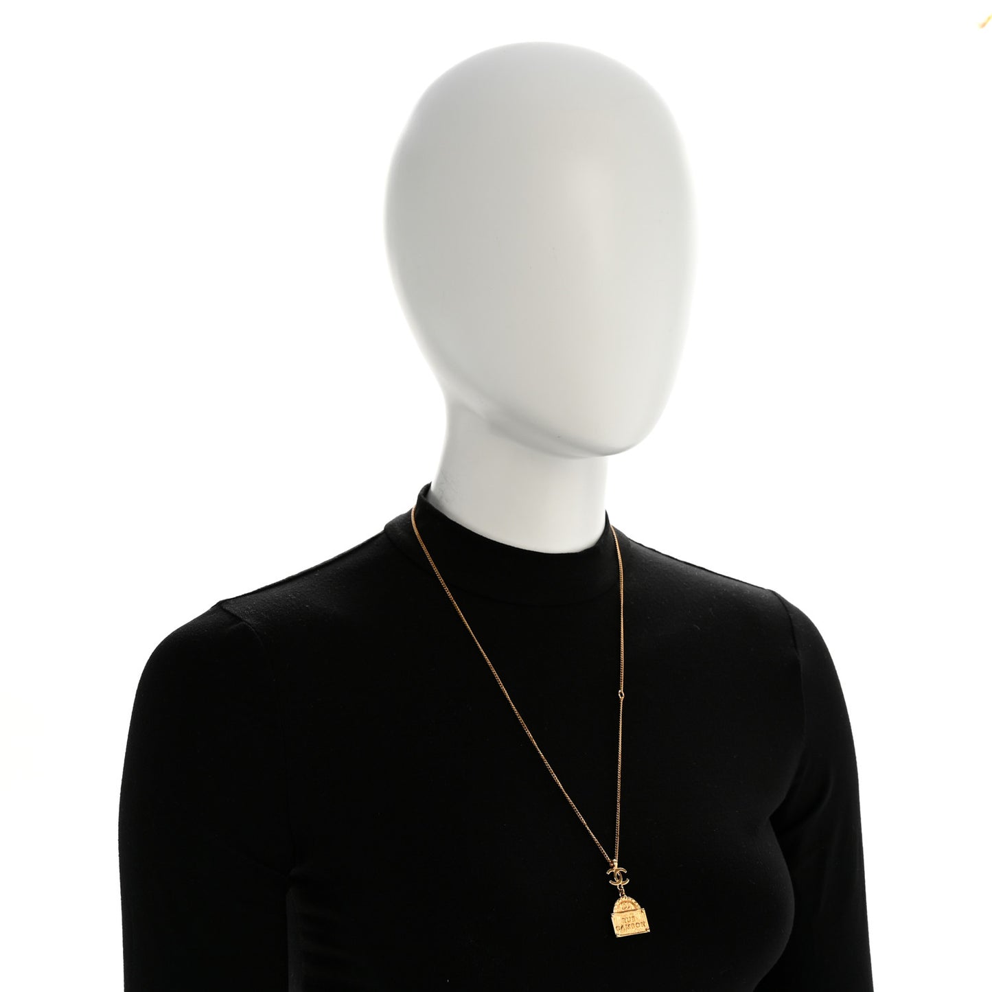Metal CC Rue Cambon Necklace Gold