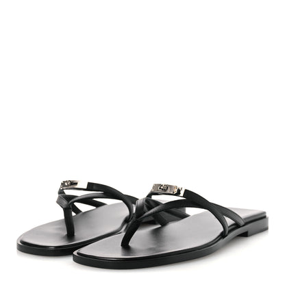 Hermes Calfskin Miss Sandals 37.5 Black 4 of 10