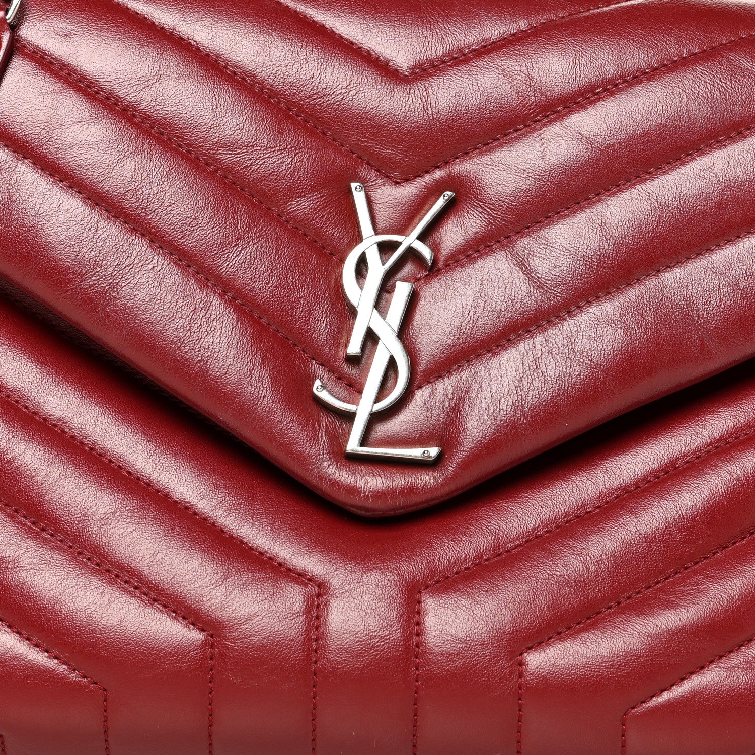 Saint Laurent Calfskin Y Quilted Monogram Medium Loulou Chain Satchel Palissandre 9 of 11