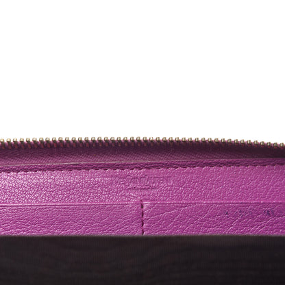 Saint Laurent Calfskin Studded Belle de Jour Zip Around Wallet Purple 6 of 6