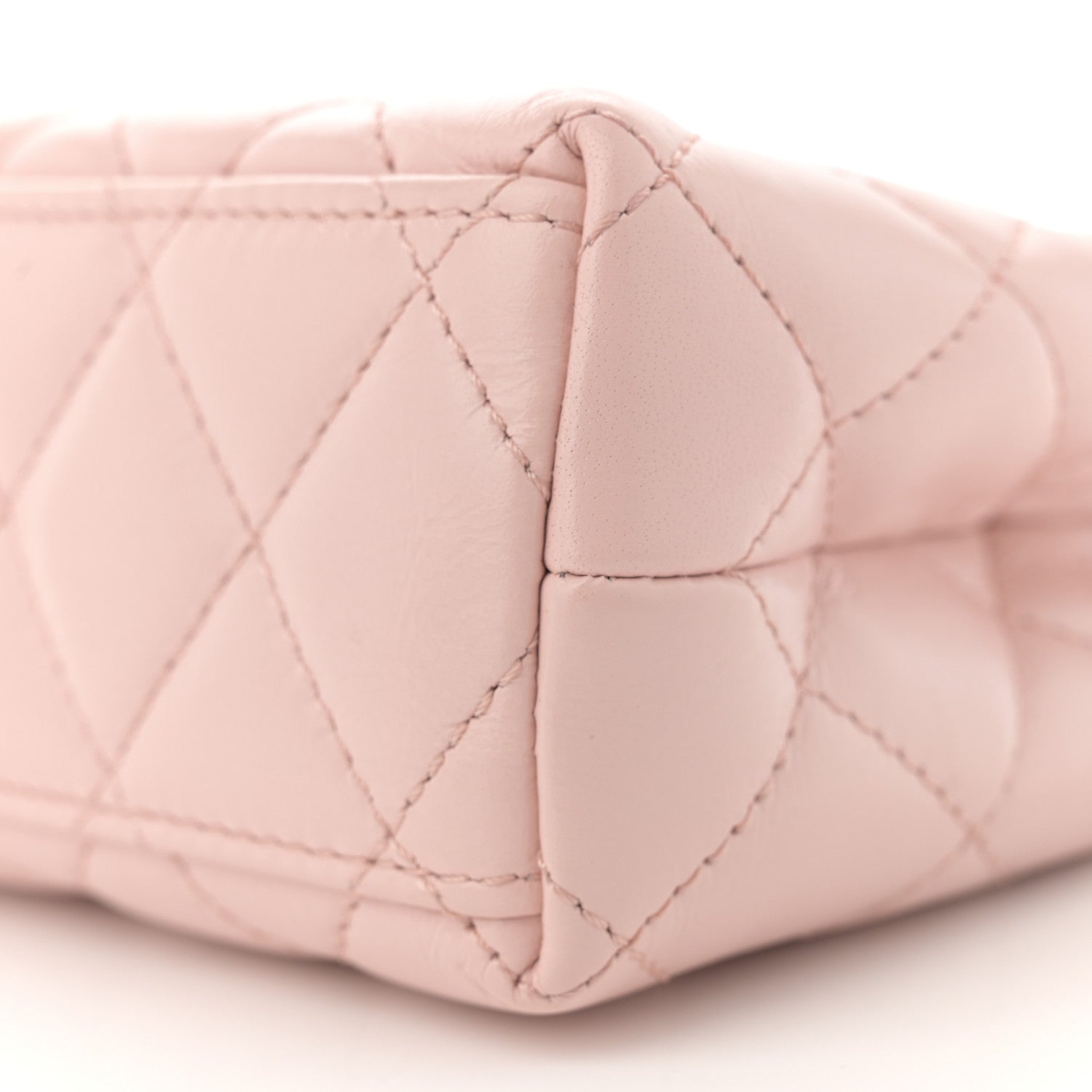 Chanel Shiny Aged Calfskin Quilted Nano Kelly Shopper Light Pink 10 of 11