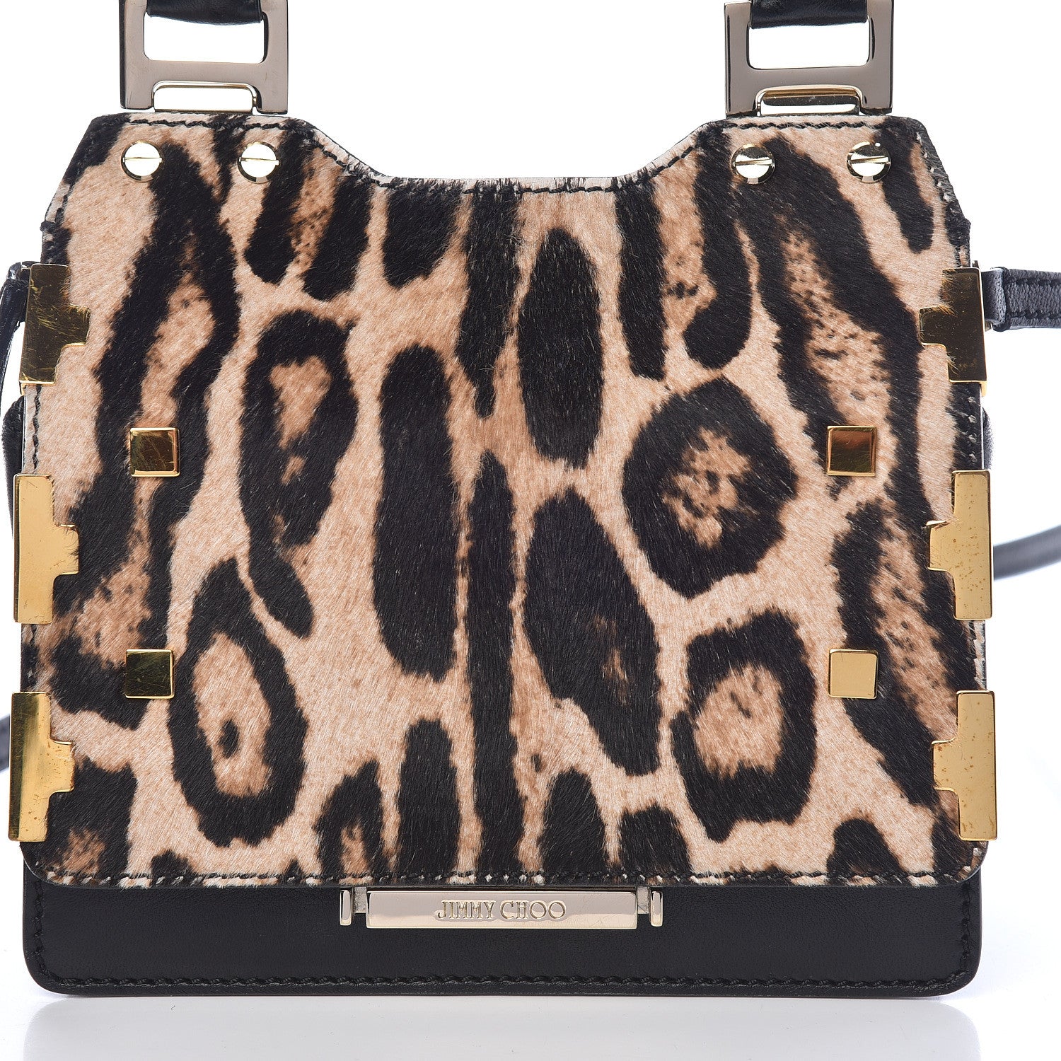 Jimmy Choo Calf Hair Leopard Print Amie Top Handle Bag 14 of 15