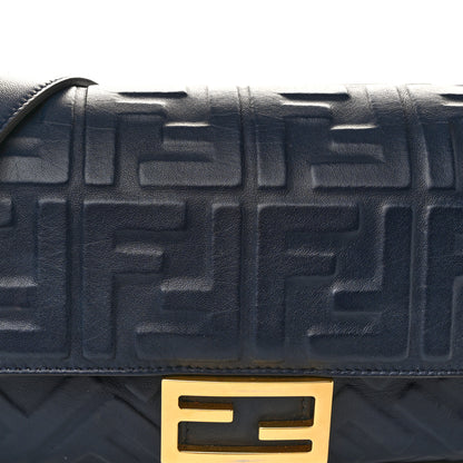 Fendi Nappa FF 1974 Embossed Baguette Midnight 7 of 11