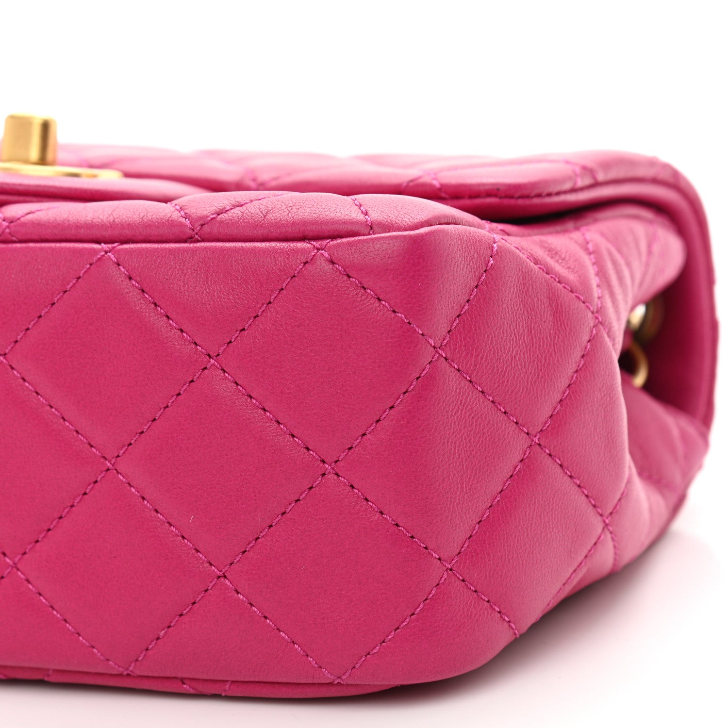 Chanel Lambskin Quilted Mini Pearl Crush Flap Fuchsia 9 of 11