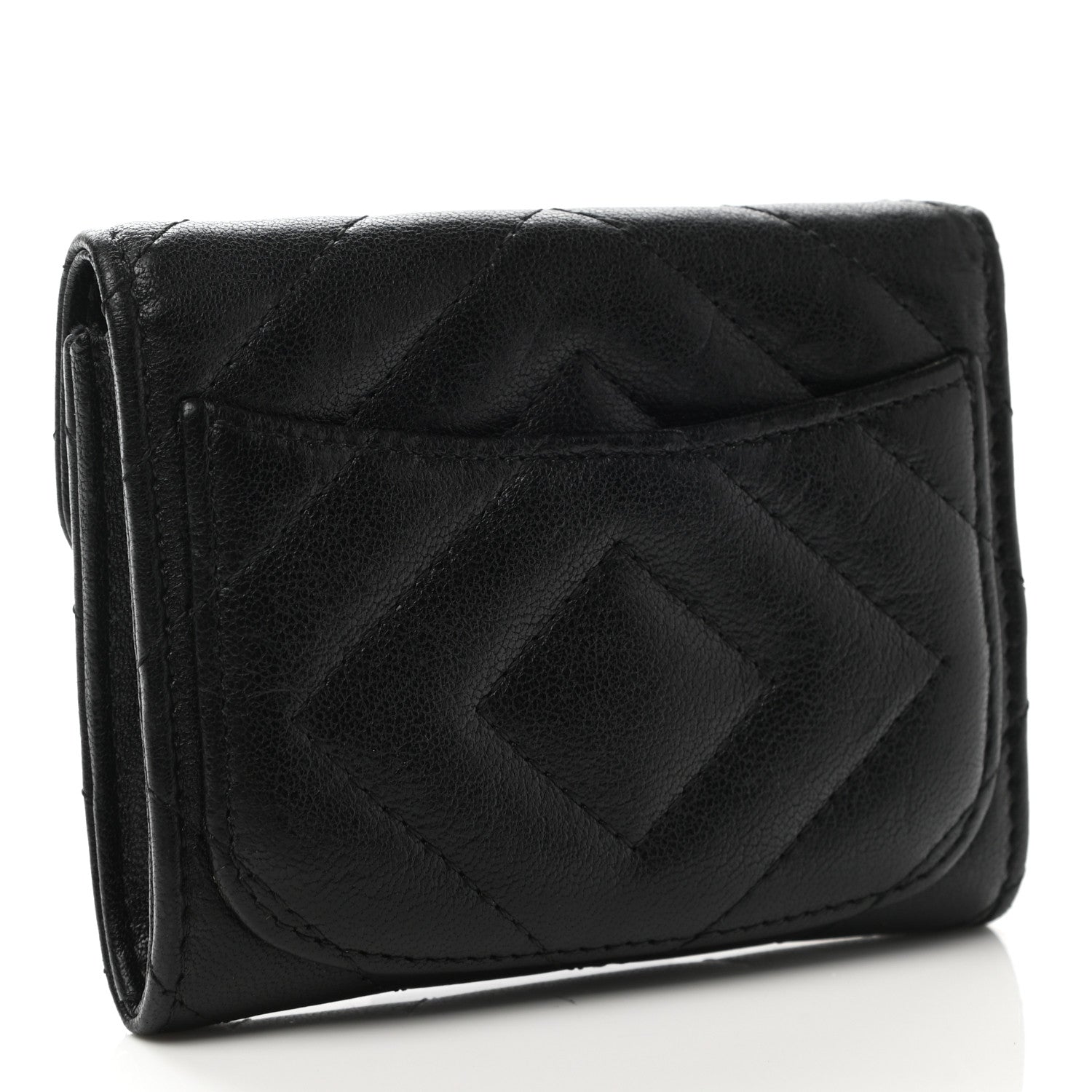 Chanel Aged Calfskin Chevron Quilted Reissue Flap Card Holder So Black 3 of 9