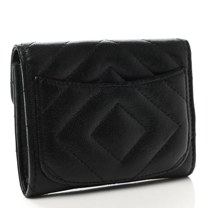 Chanel Aged Calfskin Chevron Quilted Reissue Flap Card Holder So Black 3 of 9