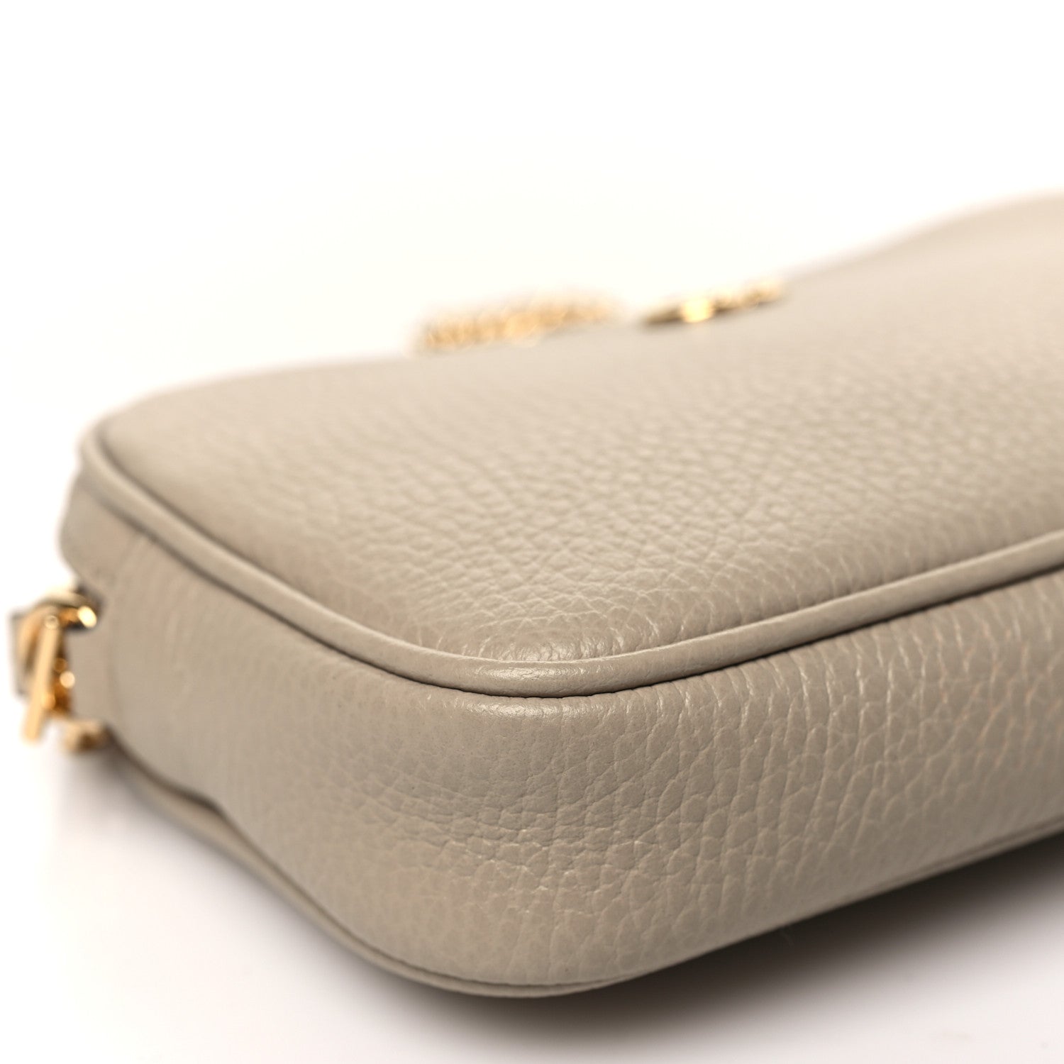 Gucci Dollar Calfskin Super Mini GG Marmont Chain Shoulder Bag Beige 9 of 10