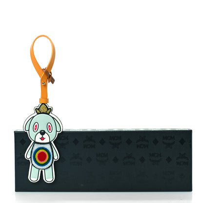 MCM X Eddie Kang Visetos Calfskin Crystal Embellished Bear Key Ring Multicolor 5 of 5