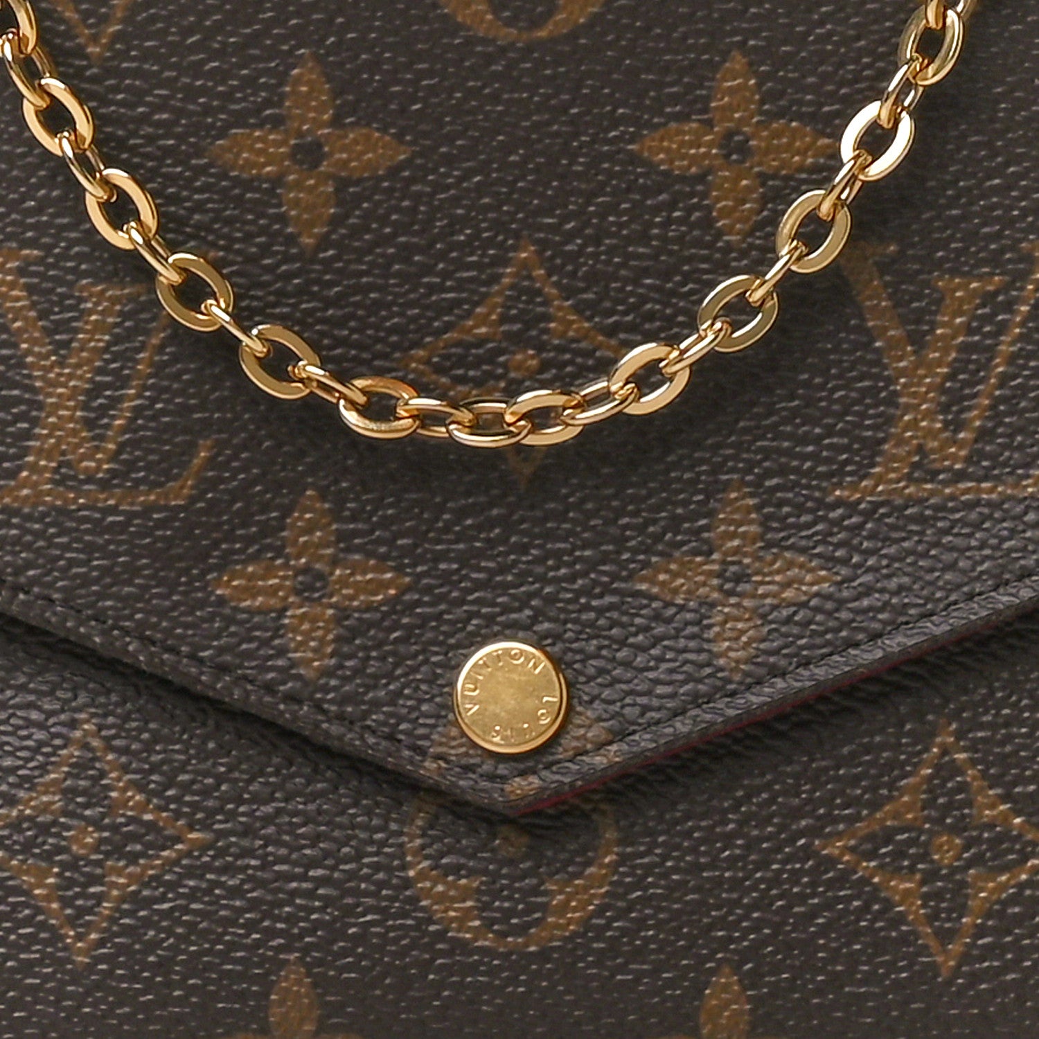 Louis Vuitton Monogram Pochette Felicie Chain Wallet Fuchsia 15 of 17