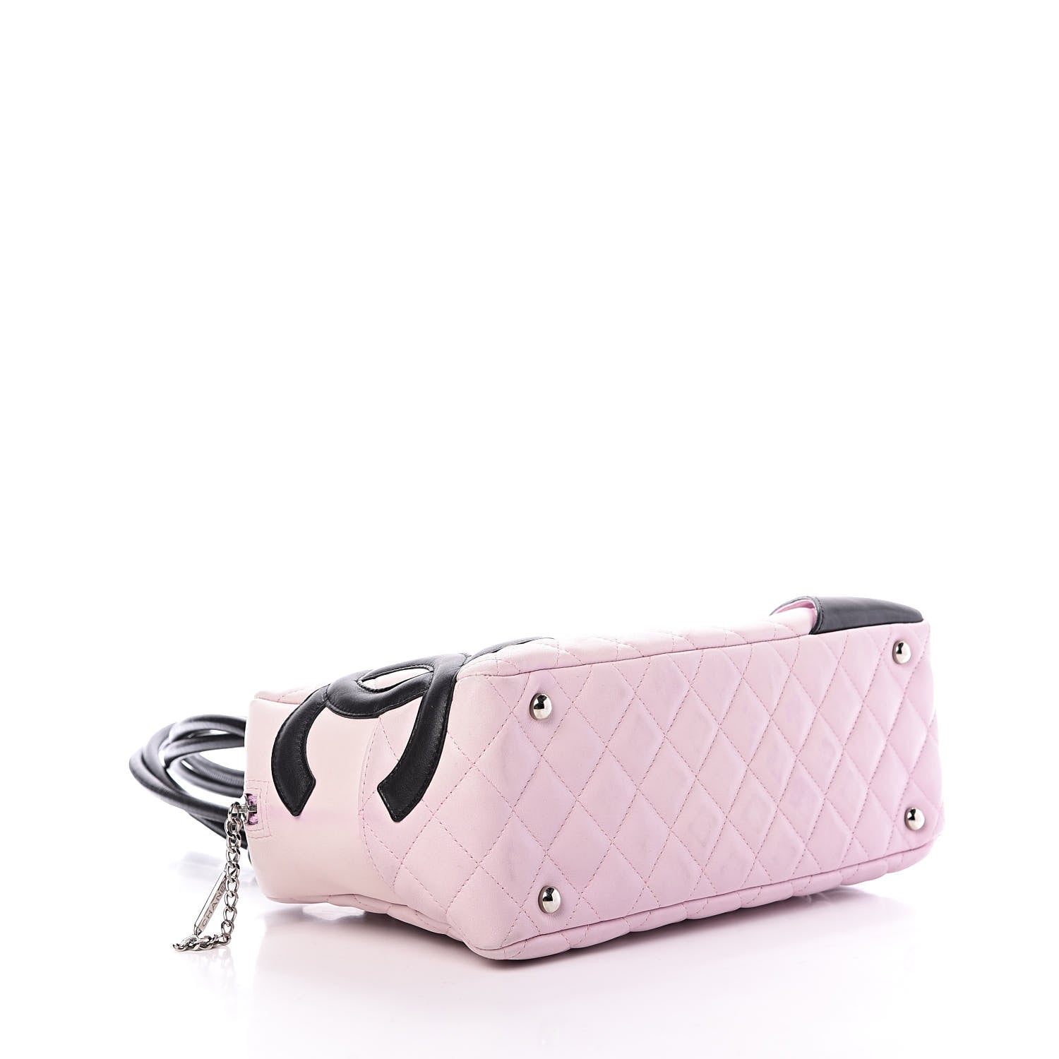 Chanel Calfskin Quilted Large Cambon Bowler Pink Black 4 of 13
