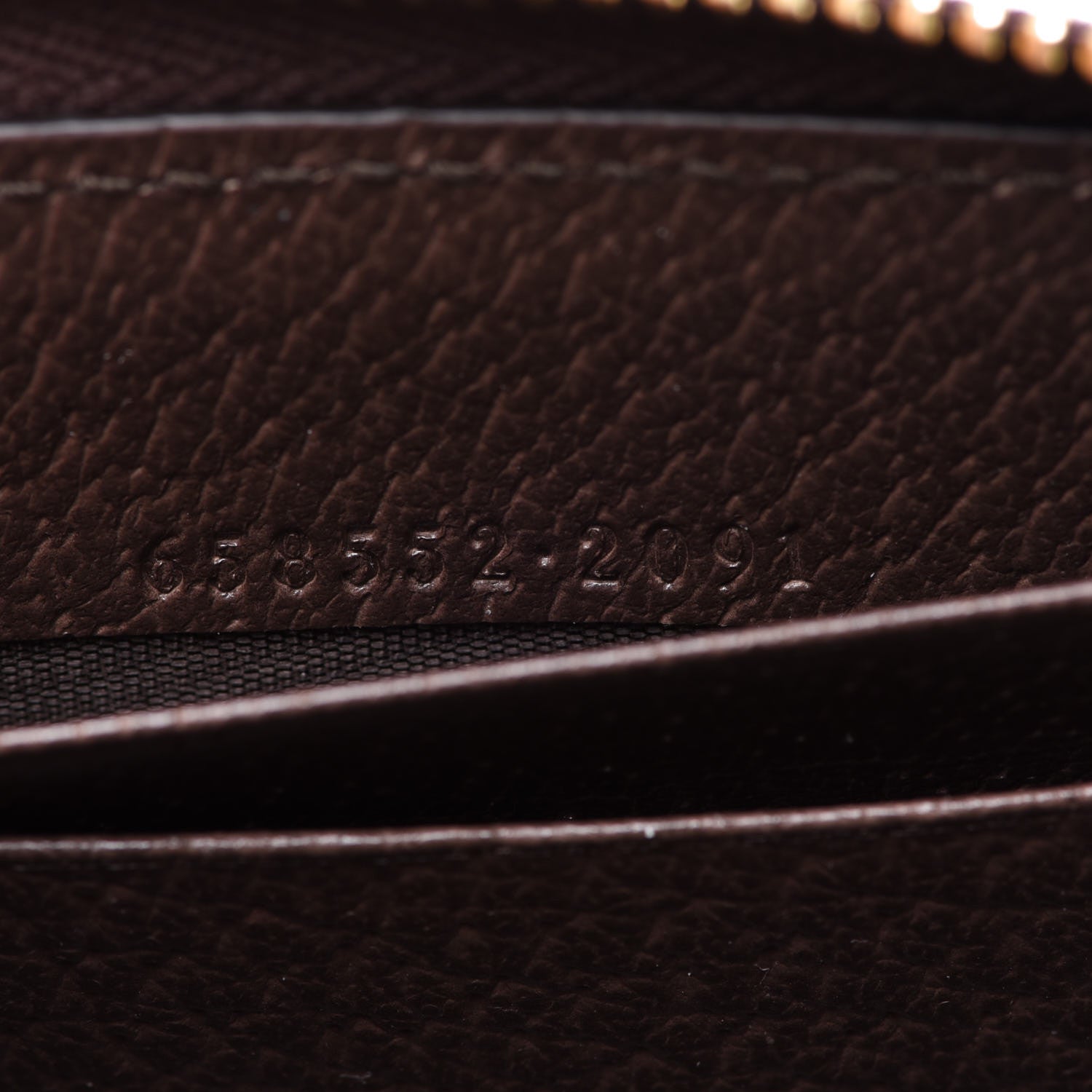 Gucci GG Supreme Monogram Textured Dollar Calfskin Web Ophidia Zip Around Card Case Wallet Beige Ebony New Acero 7 of 8