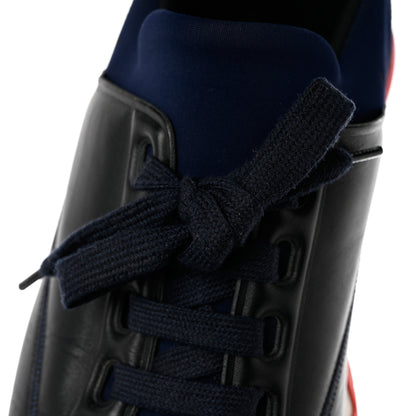 Hermes Calfskin Technical Canvas Suede Goatskin Mens Stadium Sneakers 42.5 Black 8 of 12