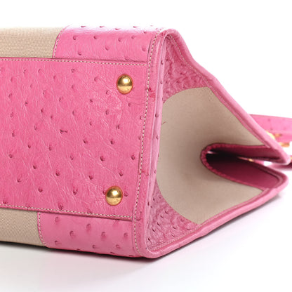 Prada Canapa Ostrich Shopping Tote Corda Geranio 9 of 10