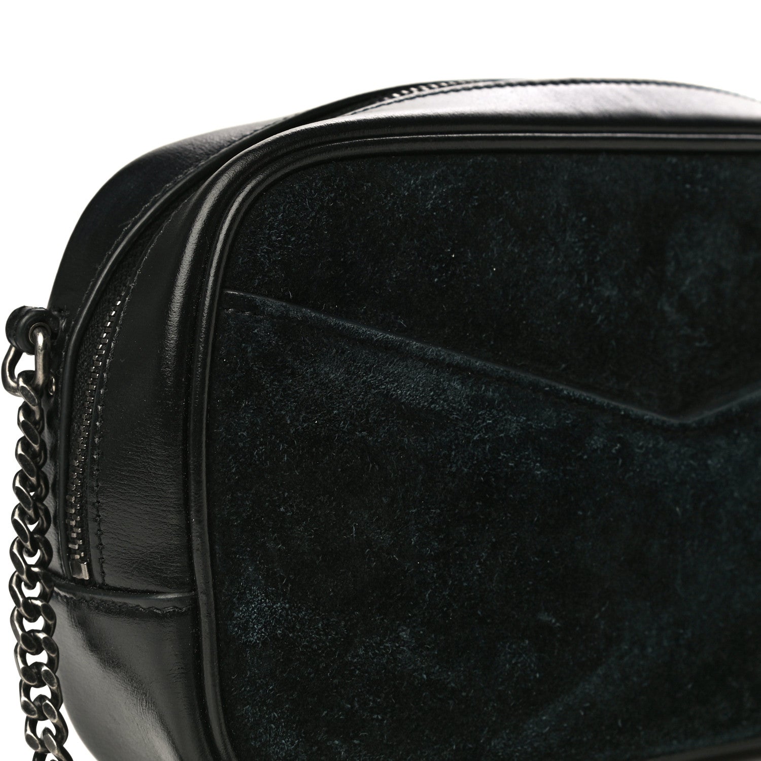 Saint Laurent Suede Calfskin Embellished Mini Monogram Lou Camera Bag Black 15 of 21