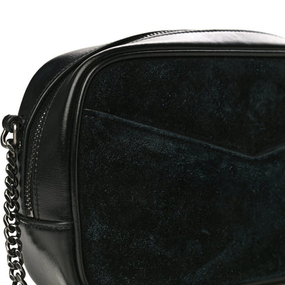 Saint Laurent Suede Calfskin Embellished Mini Monogram Lou Camera Bag Black 15 of 21
