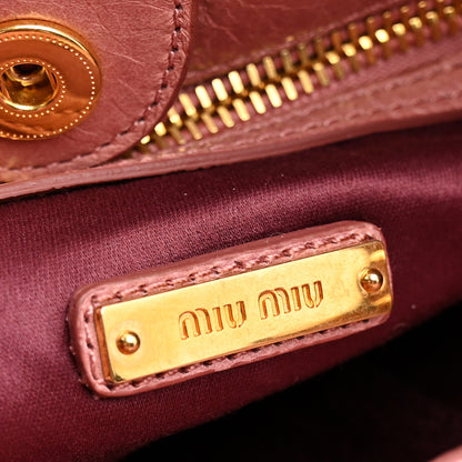 Miu Miu Vitello Shine Small Bow Shopping Tote Loto 6 of 11