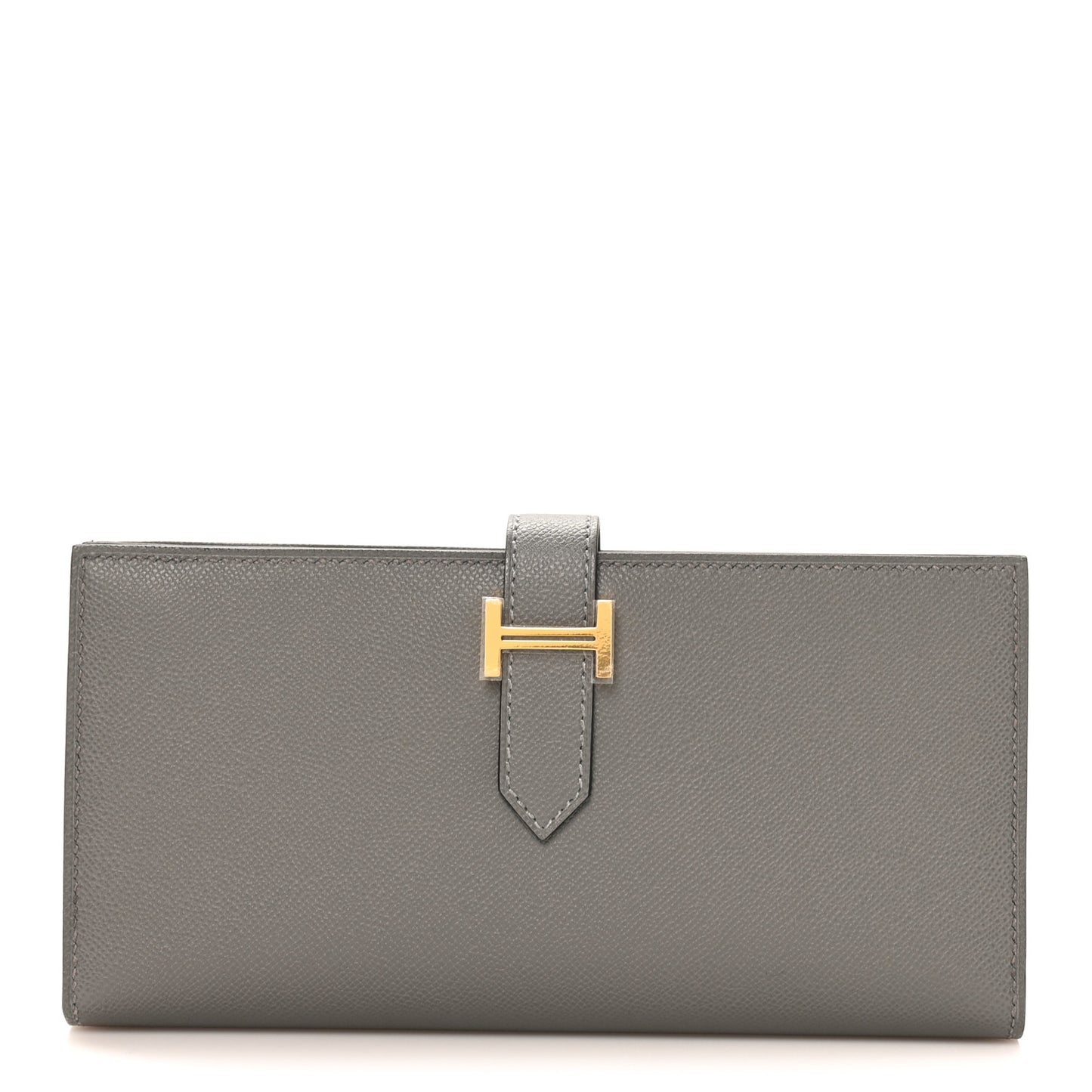 Grained Monsieur Bearn Gusset Wallet Gris Meyer