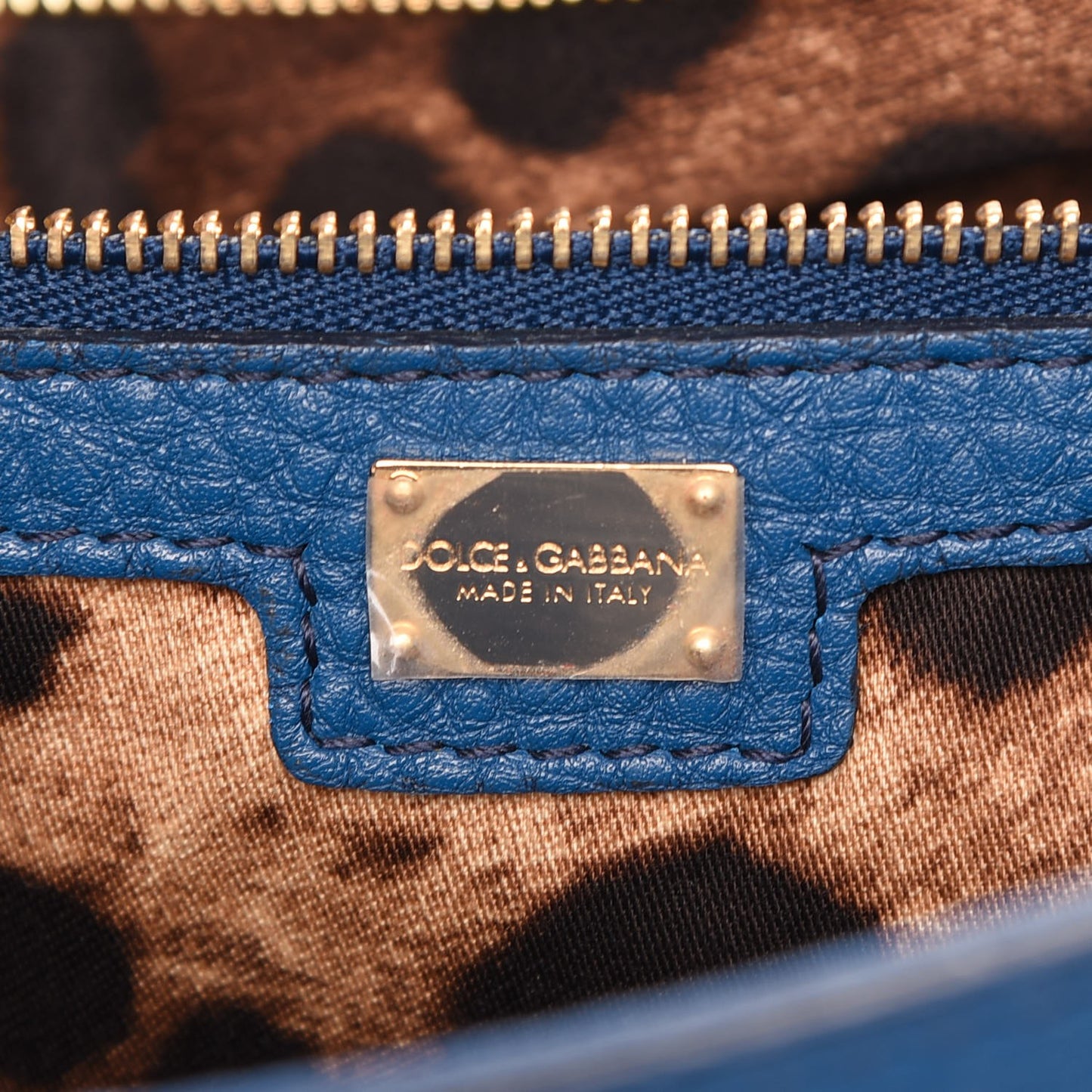 Grained Deerskin Large Miss Sicily Satchel Blue