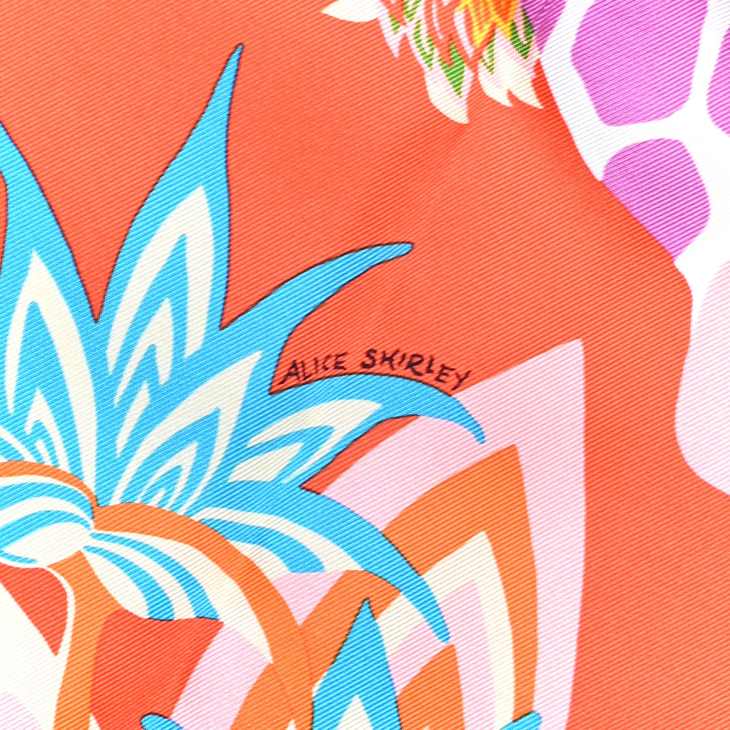 Hermes Silk Twill The Three Graces Scarf 90 Orange Vif Mauve 6 of 6