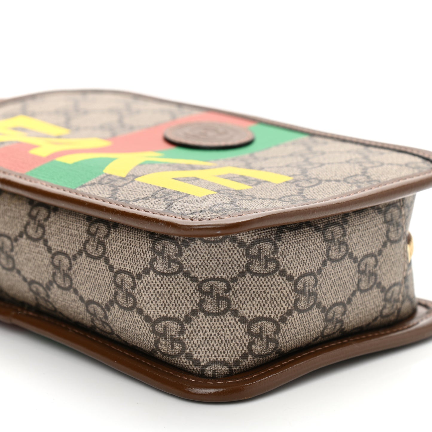 GG Supreme Monogram Azalea Calfskin Fake/Not Retro Interlocking G Cosmetic Case Beige Ebony Brown Sugar