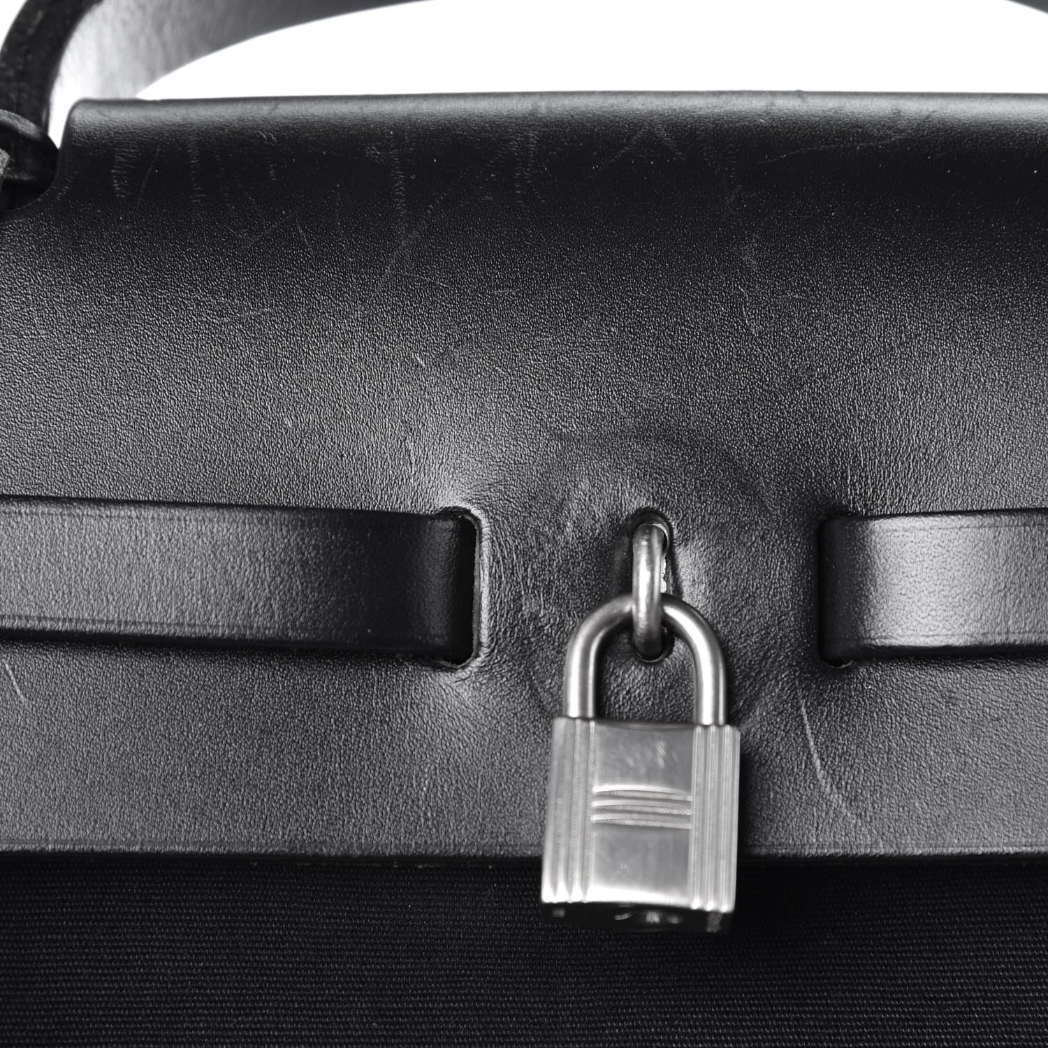 Hermes Toile Vache Calfskin Herbag 40 GM Black 11 of 16