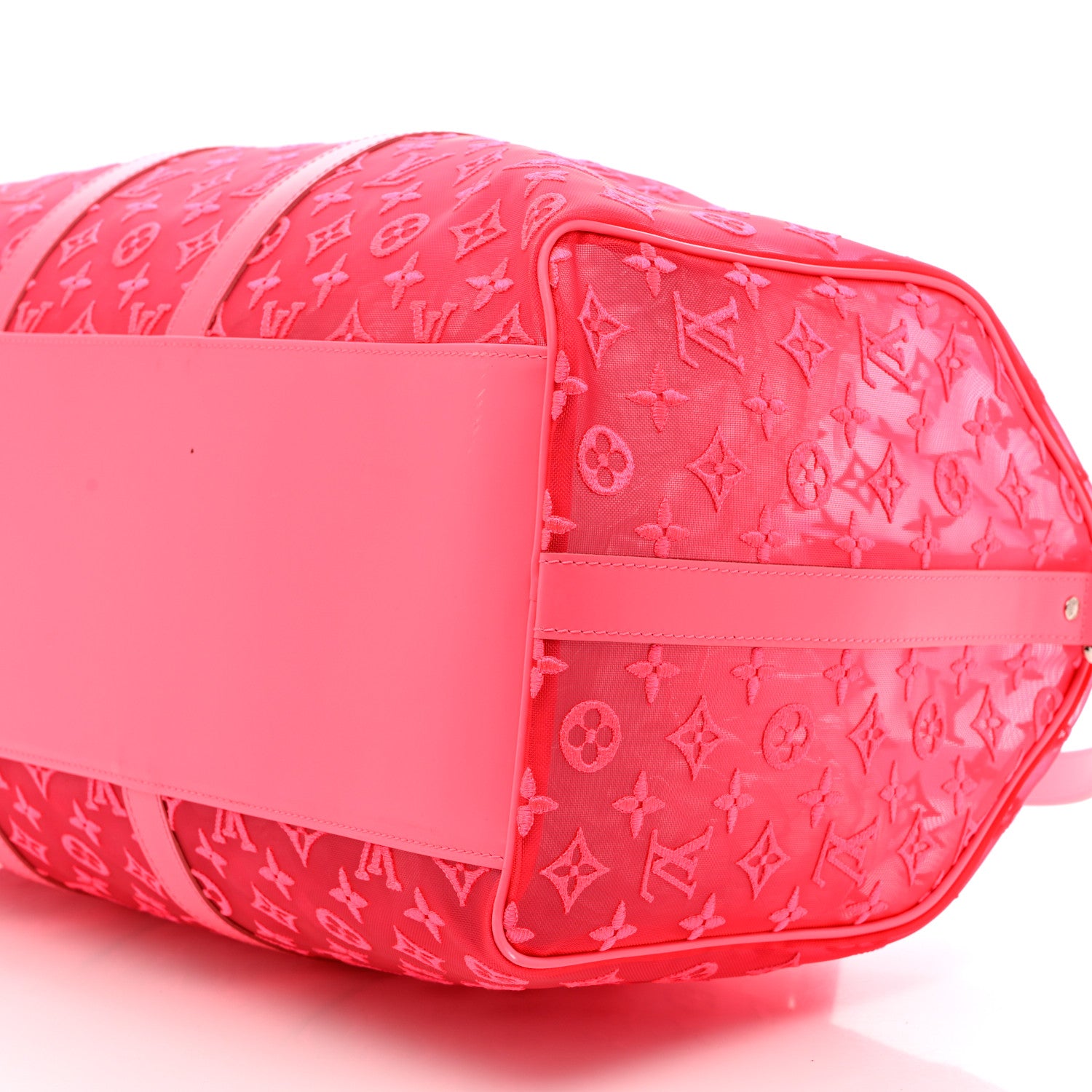 Louis Vuitton Monogram Fluo See Through Keepall Bandouliere 50 Rose 11 of 11