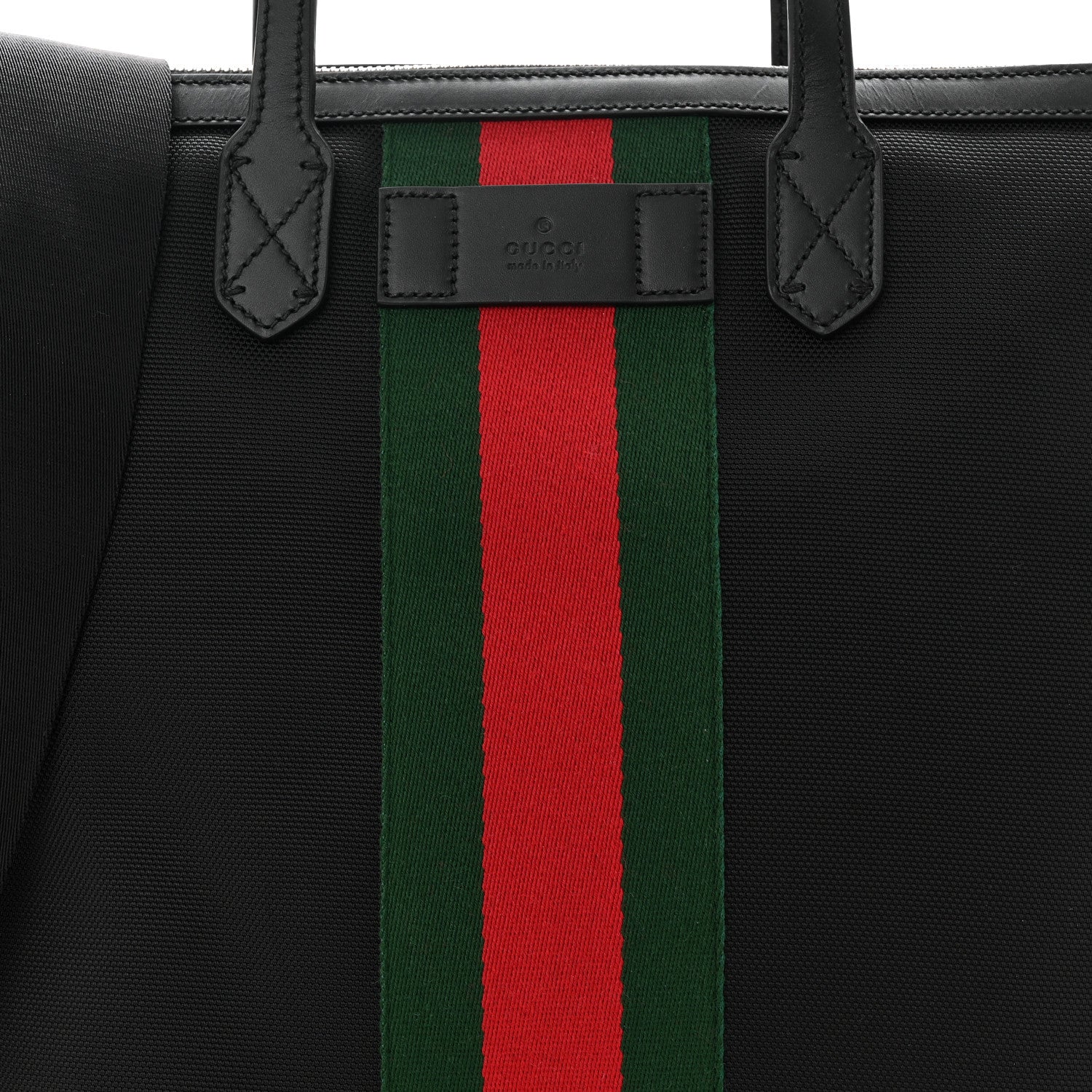 Gucci Techno Canvas Web Top Handle Shoulder Bag Black 1819568