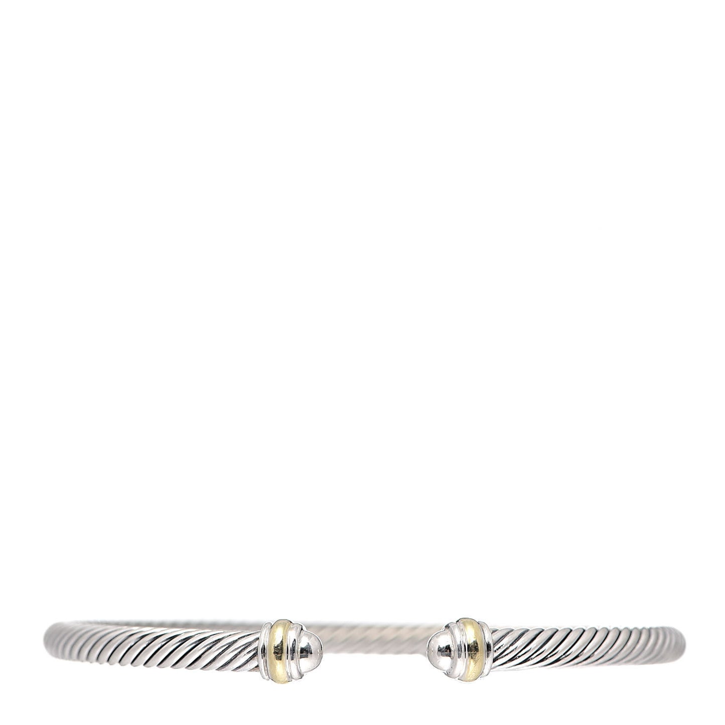 Sterling Silver 18K Yellow Gold 4mm Cable Classics Bracelet