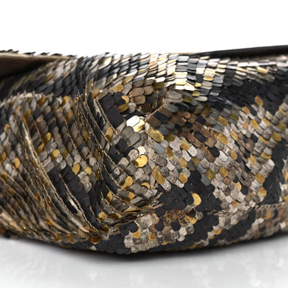 Jimmy Choo Silk Metallic Sequin Watersnake Carolina Chain Shoulder Bag Multicolor 4 of 8