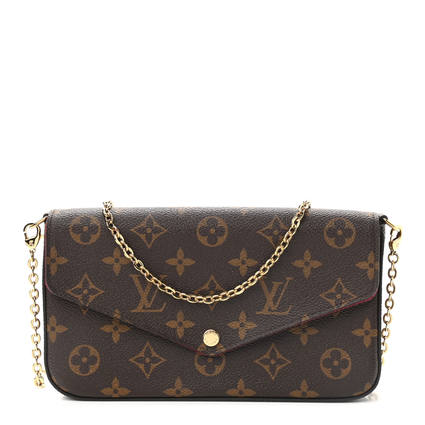 Monogram Pochette Felicie Chain Wallet Fuchsia