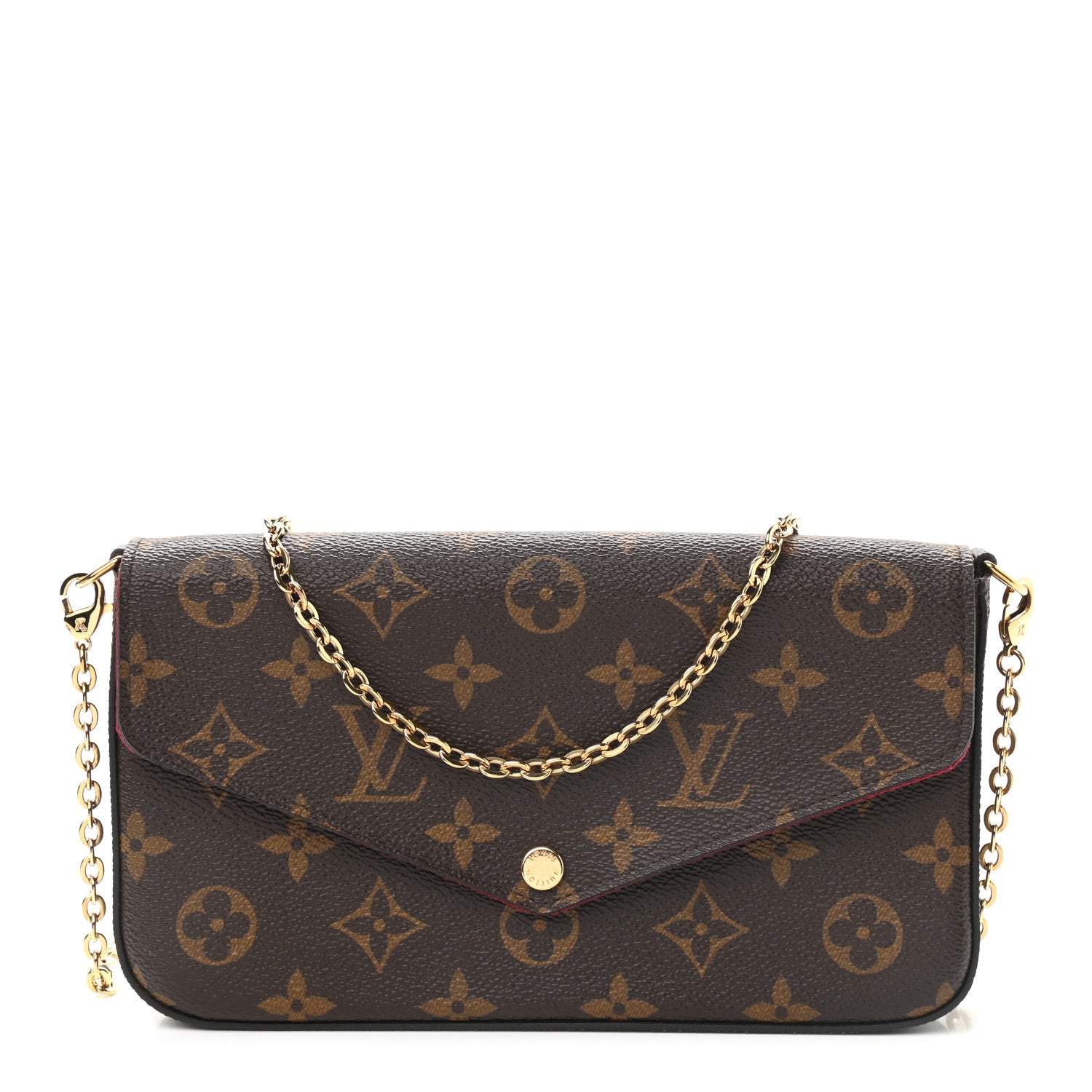 Louis Vuitton Monogram Pochette Felicie Chain Wallet Fuchsia 1 of 10