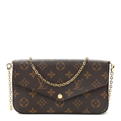 Louis Vuitton Monogram Pochette Felicie Chain Wallet Fuchsia 1 of 10