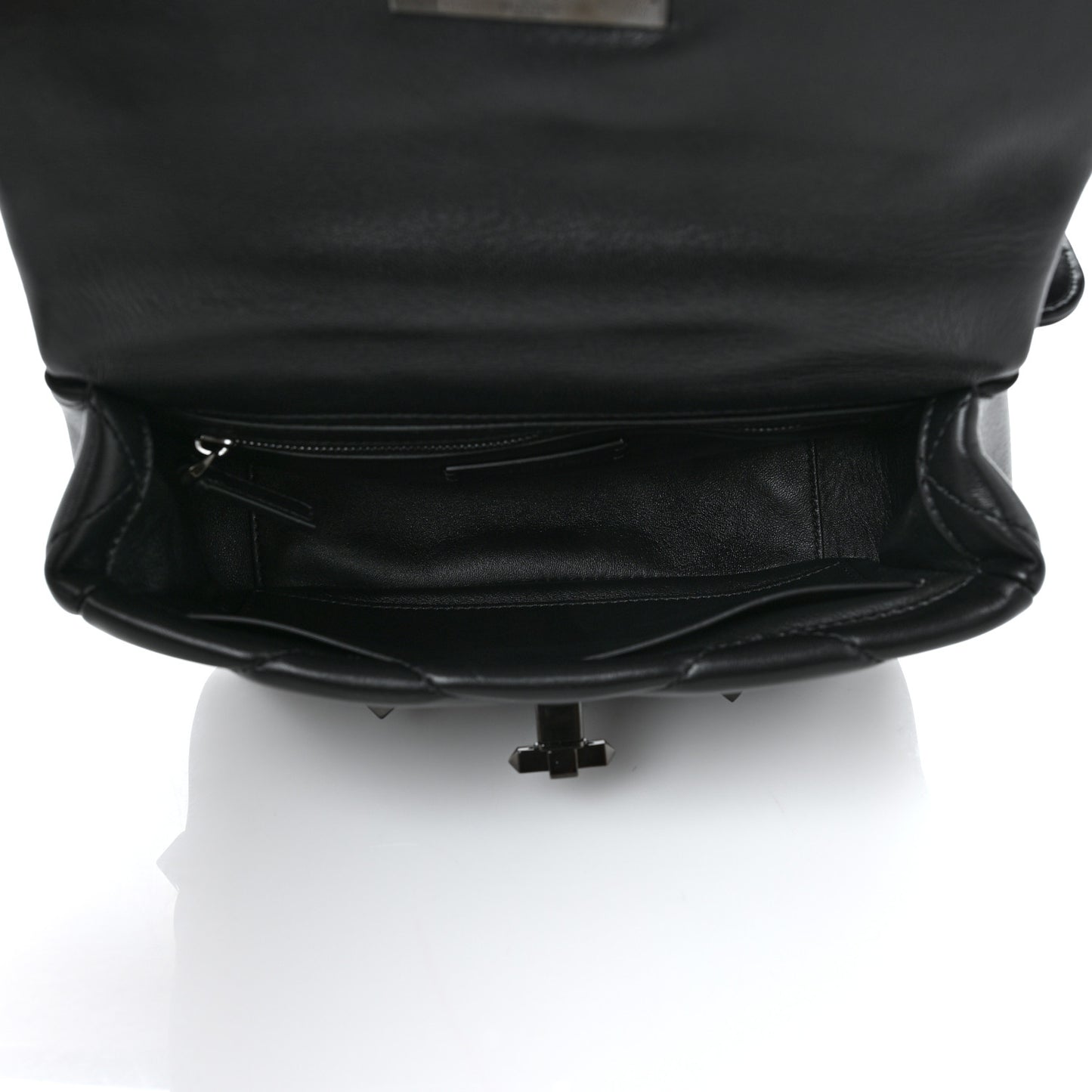 Nappa Monochrome Medium Roman Stud Shoulder Bag Black
