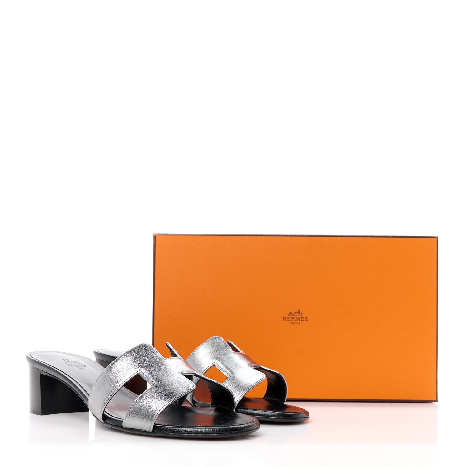 Hermes Metallic Nappa Oasis Sandals 37 Argent 9 of 9