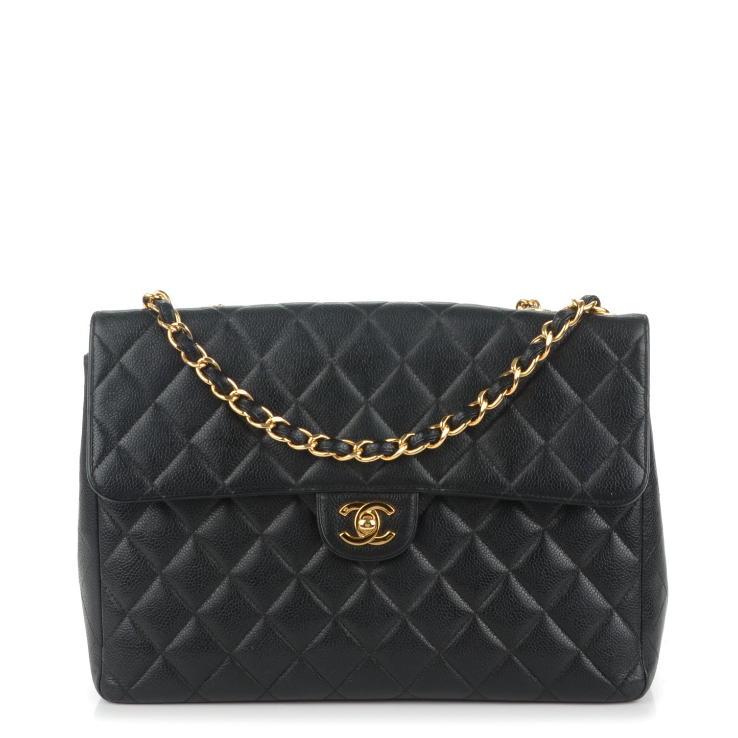 Caviar Quilted Jumbo Single Flap Black